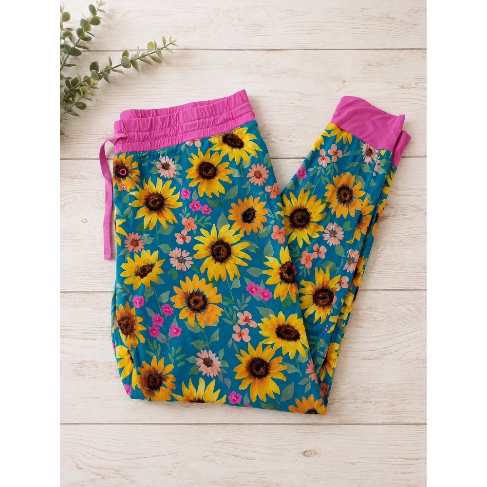Little Sleepies Womens Pajama Pants Large Sunflower Fields Bamboo Joggers